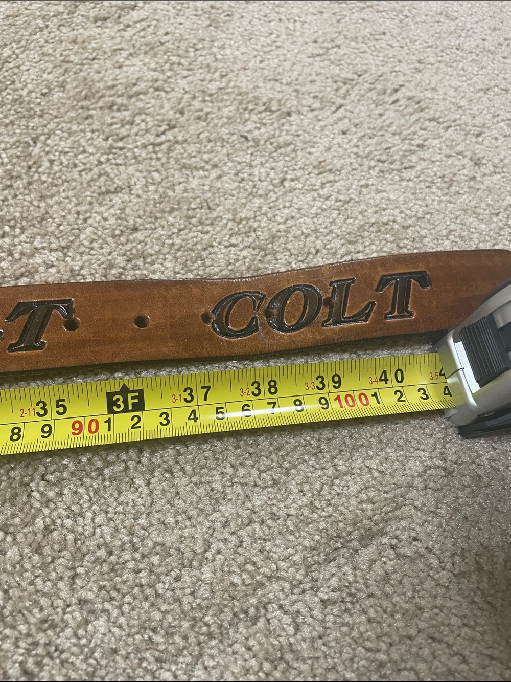 Men’s Handmade Leather Belt with “Colt” Name - Picture 8 of 8